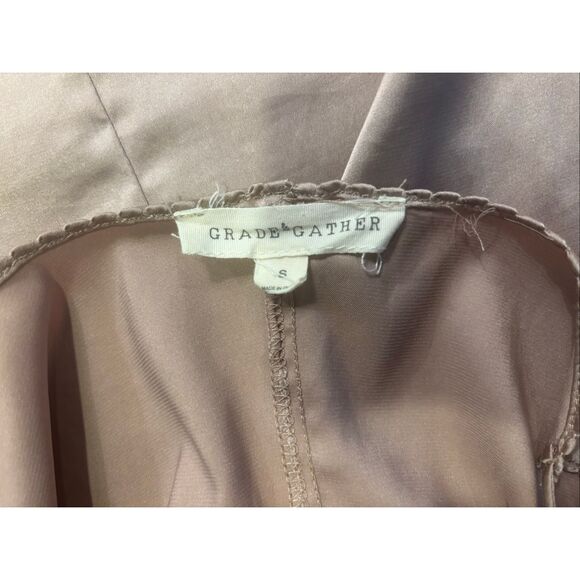 Grade & Gather Women's Dusty Rose Pink Satin Sleeveless Slip Tank Size Small - Picture 7 of 8